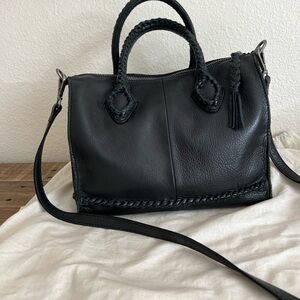 Lucky Brand Black Bag with Braided Trim and Handles